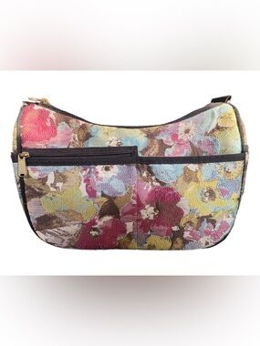 Danny K. Hampton Floral Tapestry Hobo Bag in Pink, Blue and Yellow